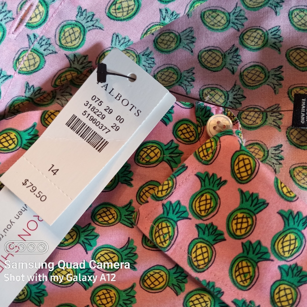 Talbot's Sleeveless Pineapple Shirt for Women - Picture 6 of 8